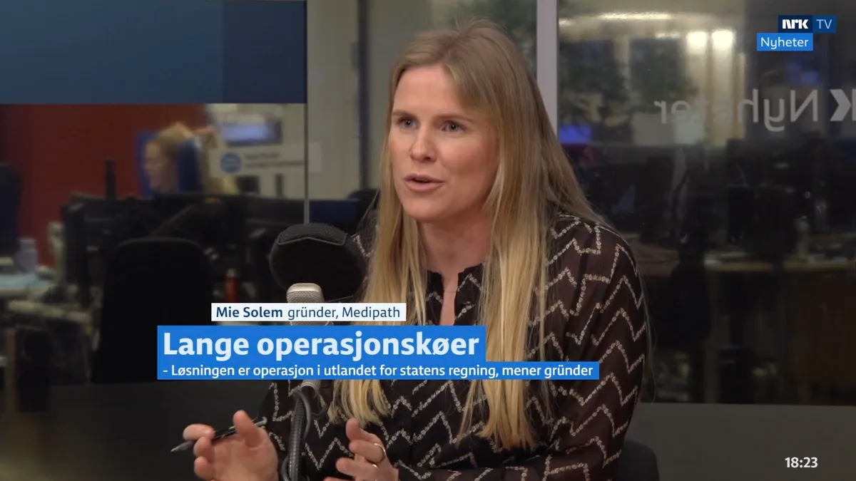 Mie Solem fra Medipath i NRKs Dagsnytt 18